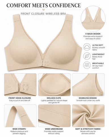 2-Pack Front Closure Deep V Push-up  Bra