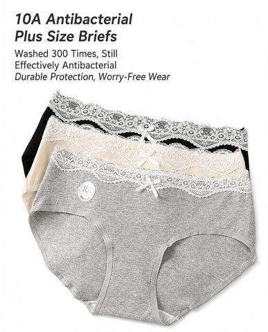 5-Pack Pure Cotton Breathable Lace Trim Panties