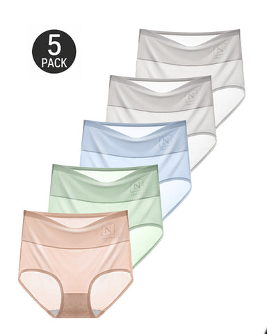 5-Pack Ice Silk High-Waisted Panties