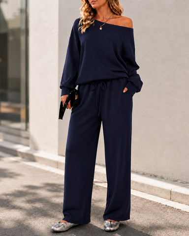 Soft Days Off-Shoulder Lounge Set