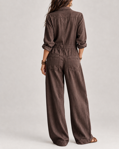 Relaxed Button-Front Jumpsuit