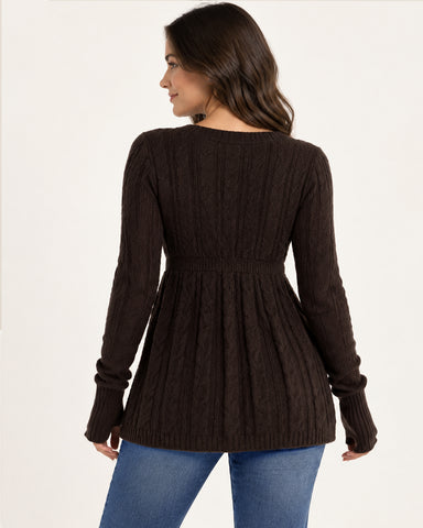 Women's V-Neck Peplum Knit Top