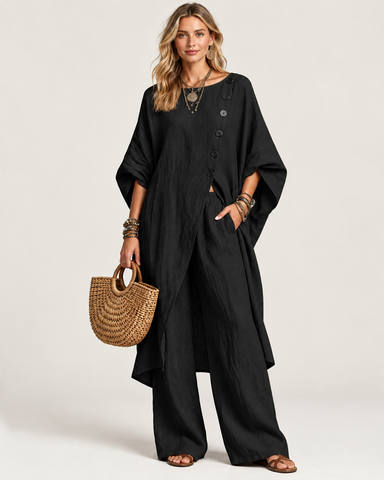 Women's Casual Linen Two Piece Pants Set