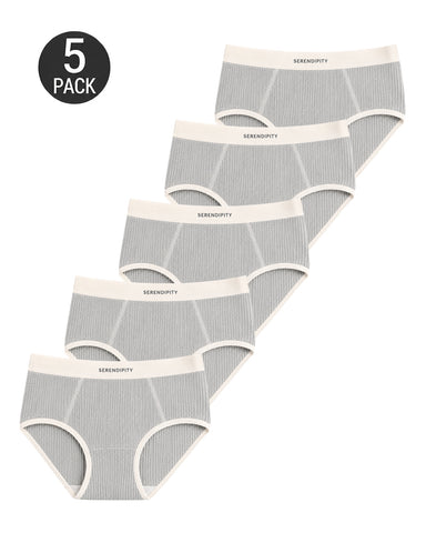 5-Pack Colorblock Ribbed Cotton Briefs