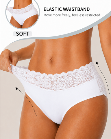5-Pack Lace Cotton Comfort Briefs