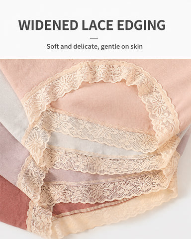 5-Pack Soft Lace-Trim Cotton High-Waist Panties