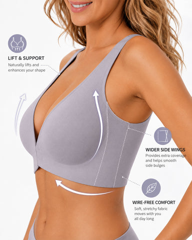 2-Pack Front Closure Deep V Push-up  Bra