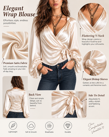 Soft Satin Wrap Top