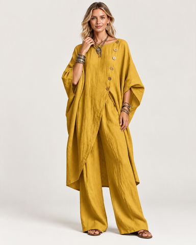 Women's Casual Linen Two Piece Pants Set