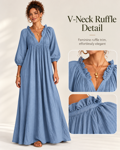Women's Cotton Linen Maxi Dress