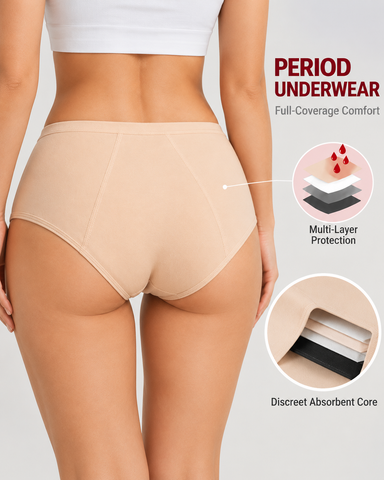 5-Pack Absorbent Leak-Protection Period Panties
