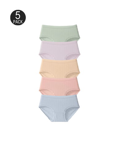 Fresh Lace-Trim Cotton Panties