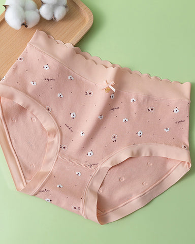 Cozy Floral Print Cotton Panties