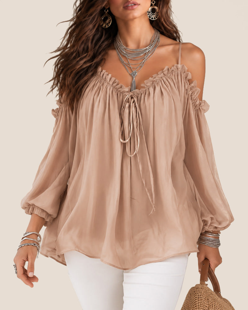 Elegant Off Shoulder Loose Fit Blouse