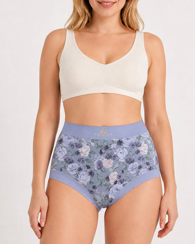 Cozy High-Waist Floral Print Panties