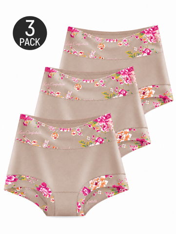 Floral High-Rise Boyshort Underwear – 3-Pack