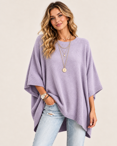 Women's Oversized Batwing Sleeve Knit Top