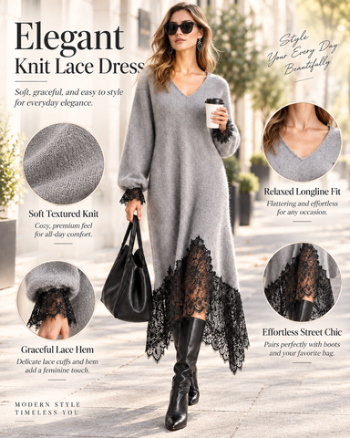 Elegant Lace Hem Dress