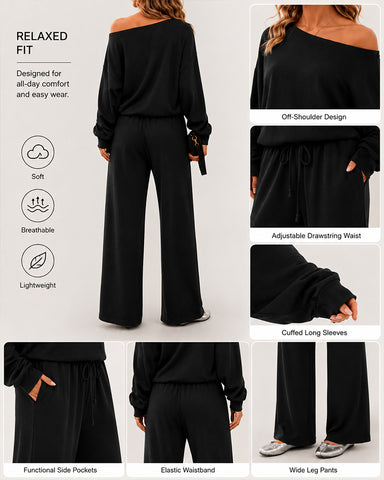 Soft Days Off-Shoulder Lounge Set