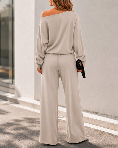 Soft Days Off-Shoulder Lounge Set