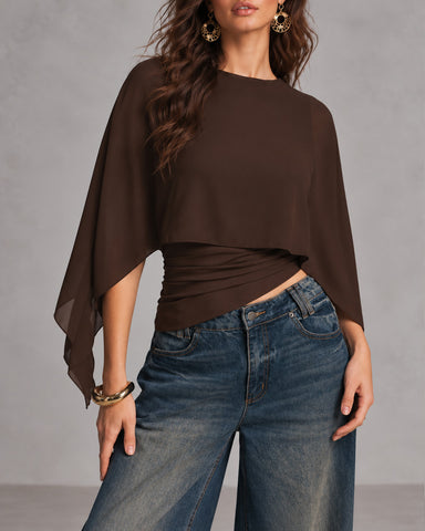 Flowy Cape Sleeve Top