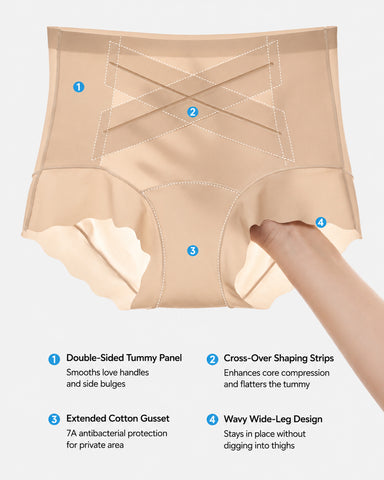 3-Pack Crossover Tummy Control Seamless  Panties