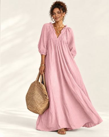 Women's Cotton Linen Maxi Dress