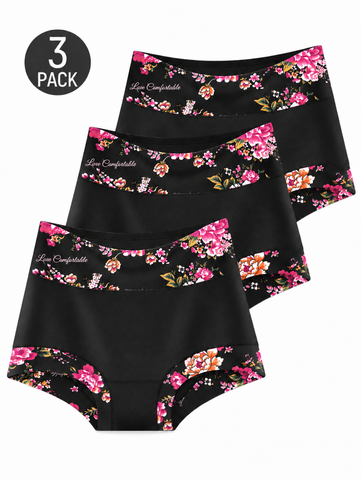 Floral High-Rise Boyshort Underwear – 3-Pack