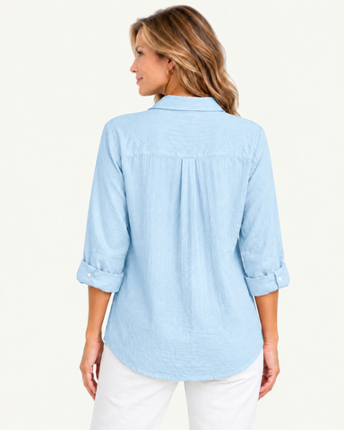 Cotton Linen Pintuck Shirt