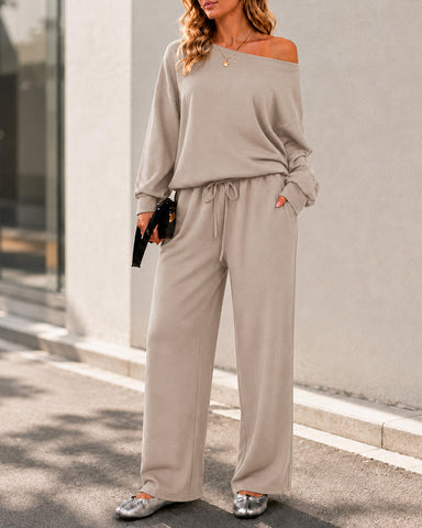 Soft Days Off-Shoulder Lounge Set