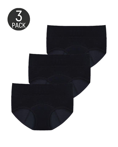 Multiple-Pack High Waist Pure Cotton Seamless Menstrual Panties