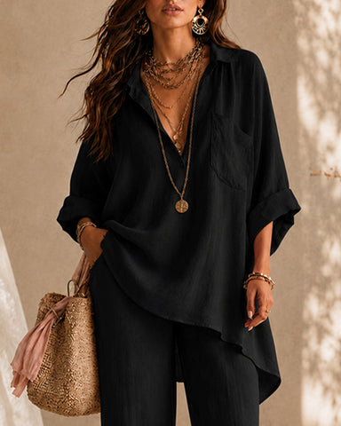 Casual Cotton Linen Shirt and Pants