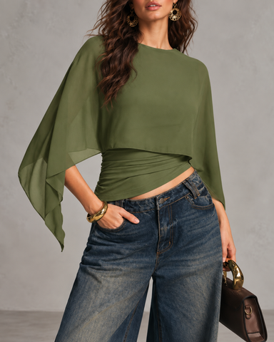 Flowy Cape Sleeve Top