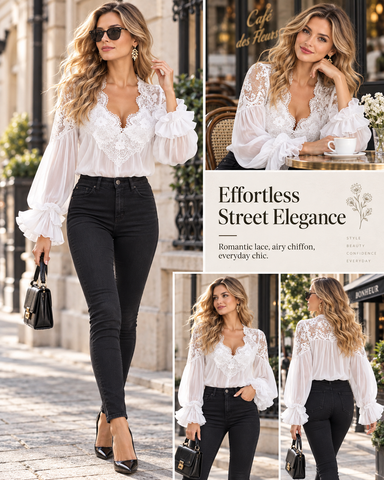 Romantic Chiffon Lace Top