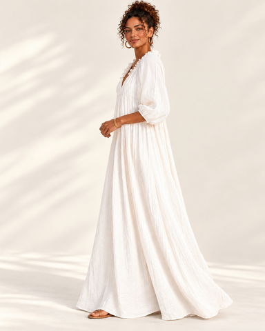 Women's Cotton Linen Maxi Dress
