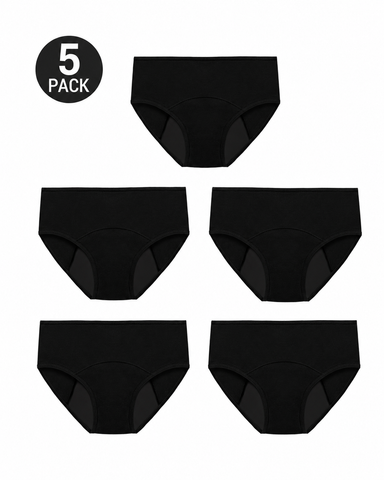 5-Pack Absorbent Leak-Protection Period Panties