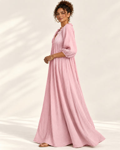 Women's Cotton Linen Maxi Dress