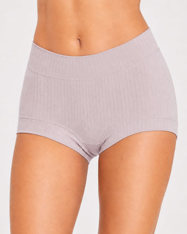 Plus Size High-Waist Ribbed Cotton Briefs