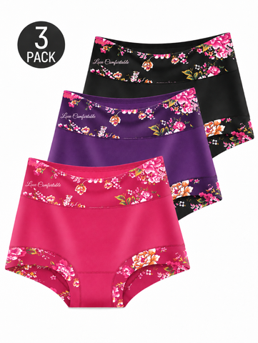 Floral High-Rise Boyshort Underwear – 3-Pack