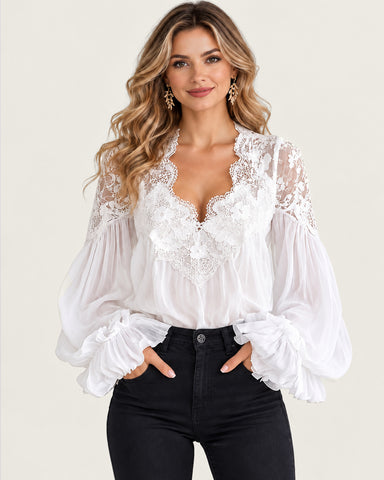 Romantic Chiffon Lace Top