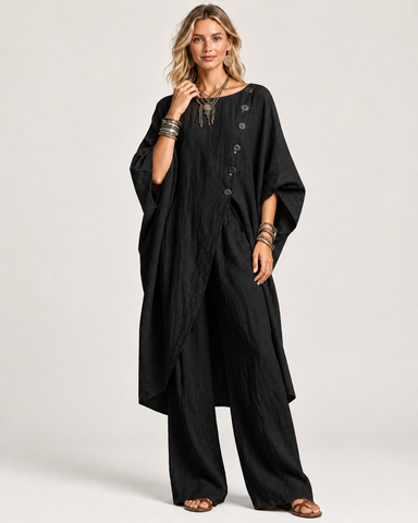 Women's Casual Linen Two Piece Pants Set