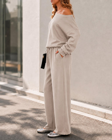 Soft Days Off-Shoulder Lounge Set