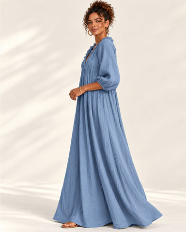 Women's Cotton Linen Maxi Dress
