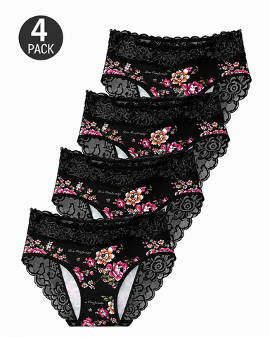 4-Pack Soft Bloom Lace Panties