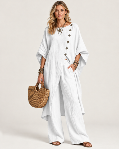 Women's Casual Linen Two Piece Pants Set