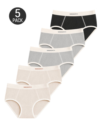 5-Pack Colorblock Ribbed Cotton Briefs