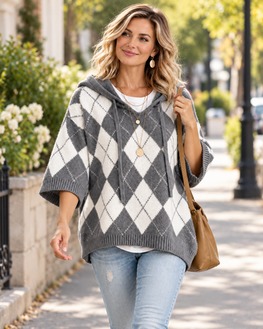 Argyle Hooded Sweater