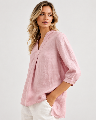 100% Linen Deep V Loose Top