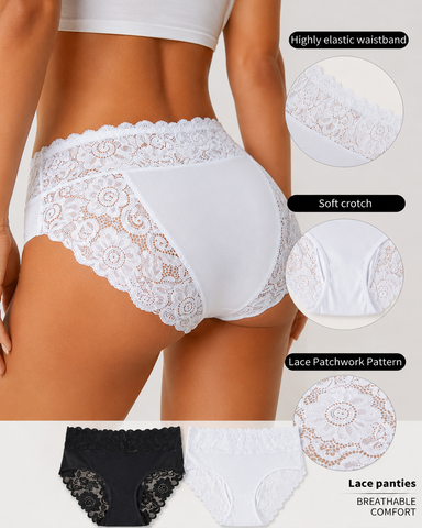 5-Pack Lace Cotton Comfort Briefs