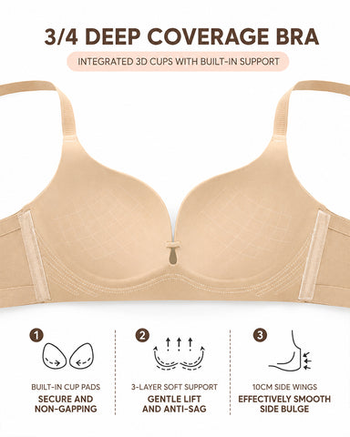 Seamless Cross Front Closure Push-Up Bra
